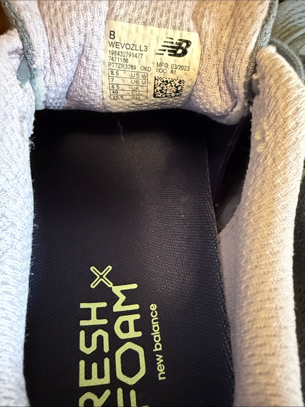 Like New New Balance Fresh Foam X Evoz Women's Gray & Pink Running Shoes - Picture 6 of 7